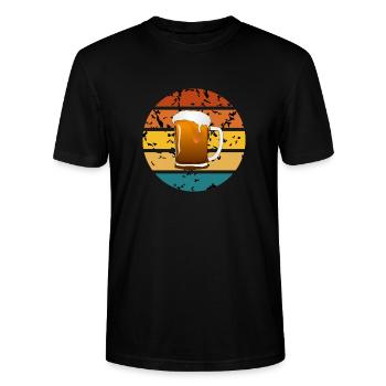 Fête de la bière alcoolisée - T-shirt bio CRAFTER Stanley Stella Unisexe - noir - Devant - Alina (178cm) & Michal (187cm)