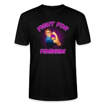 Luttes pour le féminisme - T-shirt bio CRAFTER Stanley Stella Unisexe - noir - Devant - Alina (178cm) & Michal (187cm)