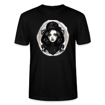 Goth Girl Black Tears - Stanley/Stella Unisex Bio-T-Shirt CRAFTER - Schwarz - Vorne - Alina (178cm) & Michal (187cm)