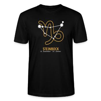 Sternzeichen Illustration Steinbock - Stanley/Stella Unisex Bio-T-Shirt CRAFTER - Schwarz - Vorne - Alina (178cm) & Michal (187cm)