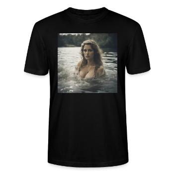 Frau im Wasser - Stanley/Stella Unisex Bio-T-Shirt CRAFTER - Schwarz - Vorne - Alina (178cm) & Michal (187cm)