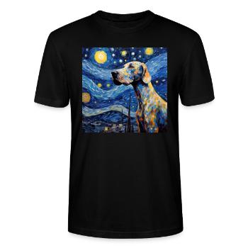 Deutsche Dogge Sternennacht - Stanley/Stella Unisex Bio-T-Shirt CRAFTER - Schwarz - Vorne - Alina (178cm) & Michal (187cm)