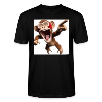 Crazy Monkey - Stanley/Stella Unisex Bio-T-Shirt CRAFTER - Schwarz - Vorne - Alina (178cm) & Michal (187cm)