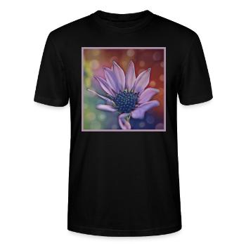 Flower as art on the T-shirt - Stanley/Stella CRAFTER Unisex Organic T-Shirt - black - Front - Alina (178cm) & Michal (187cm)