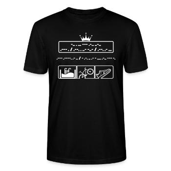 T shirt Désolé je peux pas j'ai triathlon morse - T-shirt bio CRAFTER Stanley Stella Unisexe - noir - Devant - Alina (178cm) & Michal (187cm)