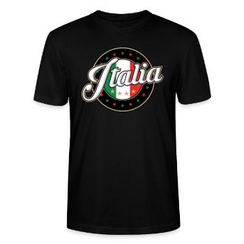 Italien - Stanley/Stella Unisex Bio-T-Shirt CRAFTER - Schwarz - Vorne - Alina (178cm) & Michal (187cm)