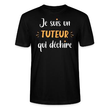 je suis un tuteur qui déchire - T-shirt bio CRAFTER Stanley Stella Unisexe - noir - Devant - Alina (178cm) & Michal (187cm)