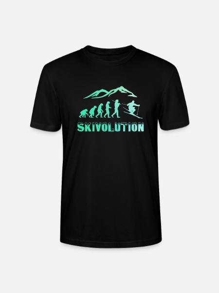 Evolution skieur neige hiver - T-shirt bio CRAFTER Stanley Stella Unisexe - noir