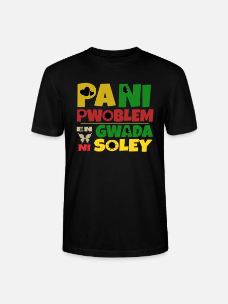 Pani pwoblem en Gwada ni soley - T-shirt bio CRAFTER Stanley Stella Unisexe - noir