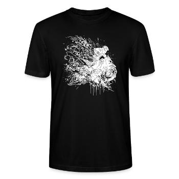 Style Racing Moto Splash - T-shirt bio CRAFTER Stanley Stella Unisexe - noir - Devant - Alina (178cm) & Michal (187cm)