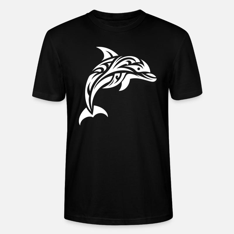 Saut Mignon Tatouage Dauphin - T-shirt bio CRAFTER Stanley Stella Unisexe - noir