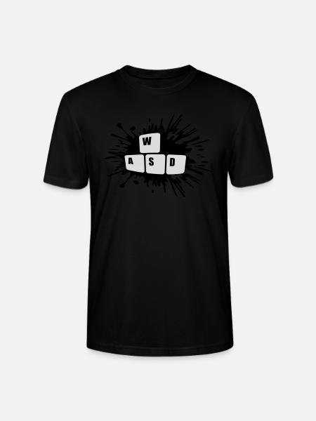 Keyboard Keys Gamer WASD - Stanley/Stella CRAFTER Unisex Organic T-Shirt - black