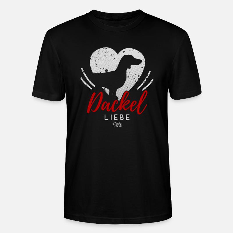 Dackel Liebe mit Herz - Stanley/Stella Unisex Bio-T-Shirt CRAFTER - Schwarz