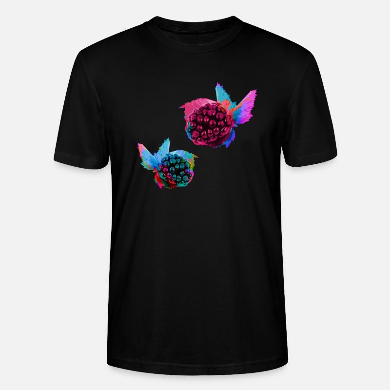 2 brombeeren,brombeere,blau,pop-art,blau,malerei, - Stanley/Stella Unisex Bio-T-Shirt CRAFTER - Schwarz
