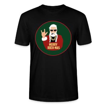 T-shirt Rock’n’Roll de Noël - T-shirt bio CRAFTER Stanley Stella Unisexe - noir - Devant - Alina (178cm) & Michal (187cm)