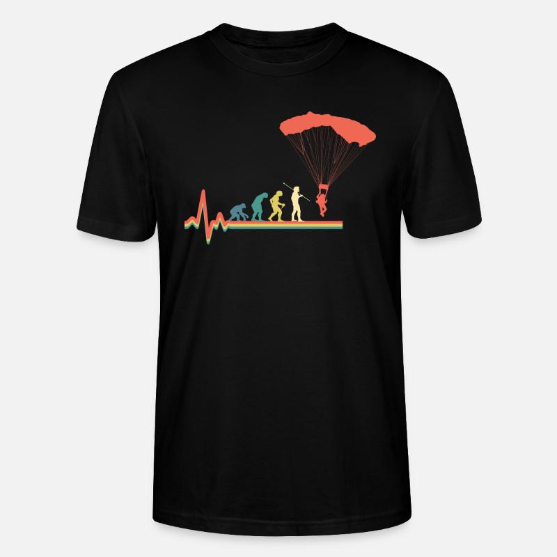 Parachutisme Évolution du parachutisme - T-shirt bio CRAFTER Stanley Stella Unisexe - noir