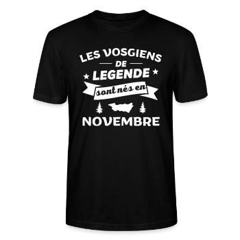 les vosgiens de legende nés en novembre - T-shirt bio CRAFTER Stanley Stella Unisexe - noir - Devant - Alina (178cm) & Michal (187cm)