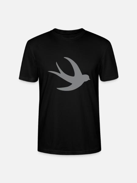 enkelt flygende svale fugl i grå - Stanley Stella CRAFTER unisex økologisk-T-shirt - sort