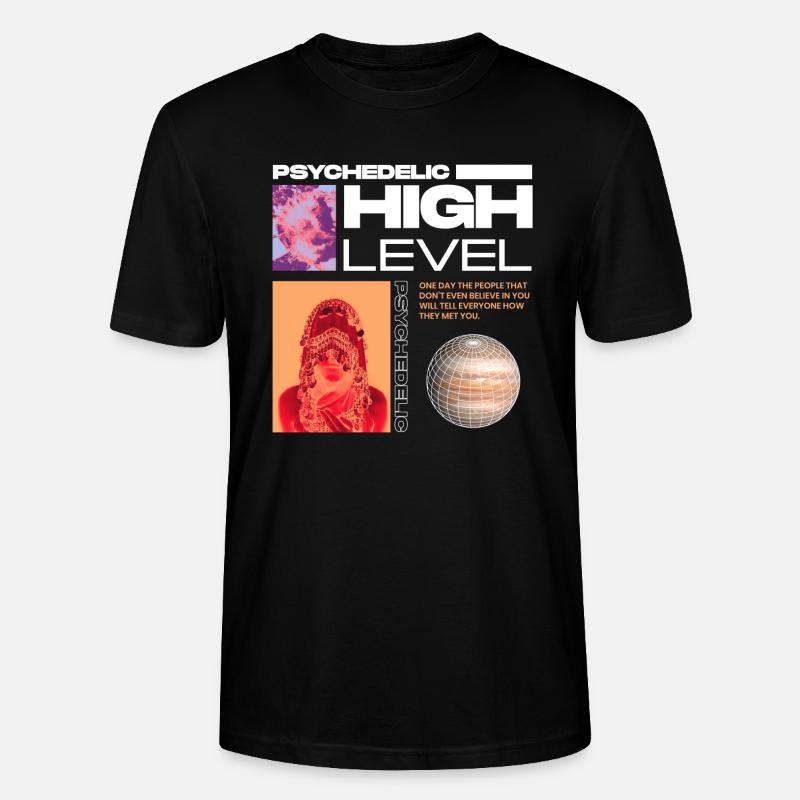 Psychedelisch High Level - Stanley/Stella Unisex Bio-T-Shirt CRAFTER - Schwarz