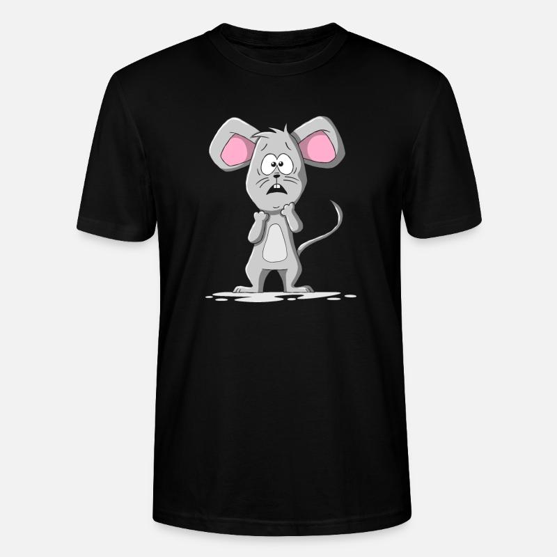 Ängstliche Maus - Stanley/Stella Unisex Bio-T-Shirt CRAFTER - Schwarz