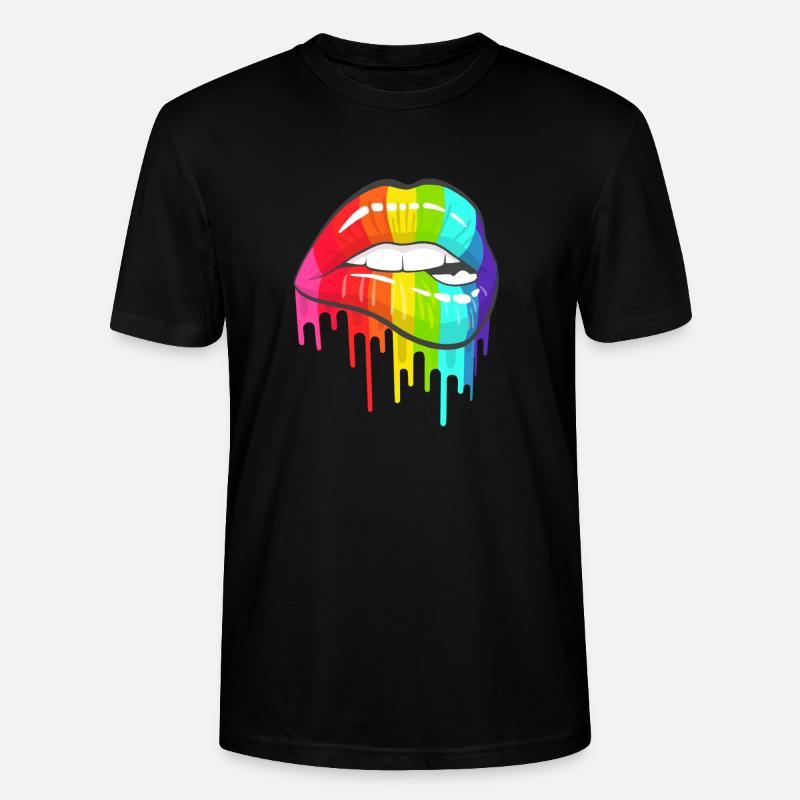 Regenbogenlippen - Stanley/Stella Unisex Bio-T-Shirt CRAFTER - Schwarz
