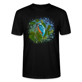Vogel - Stanley/Stella Unisex Bio-T-Shirt CRAFTER - Schwarz - Vorne - Alina (178cm) & Michal (187cm)