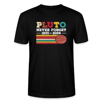 Pluto Never Forget 1930 - 2006 Vintage Gift - T-shirt bio CRAFTER Stanley Stella Unisexe - noir - Devant - Alina (178cm) & Michal (187cm)