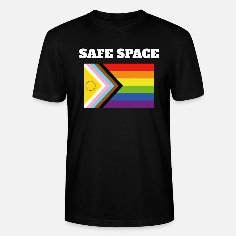 Inclusive Pride Pride SAFE SPACE - Stanley/Stella CRAFTER Unisex Organic T-Shirt - black