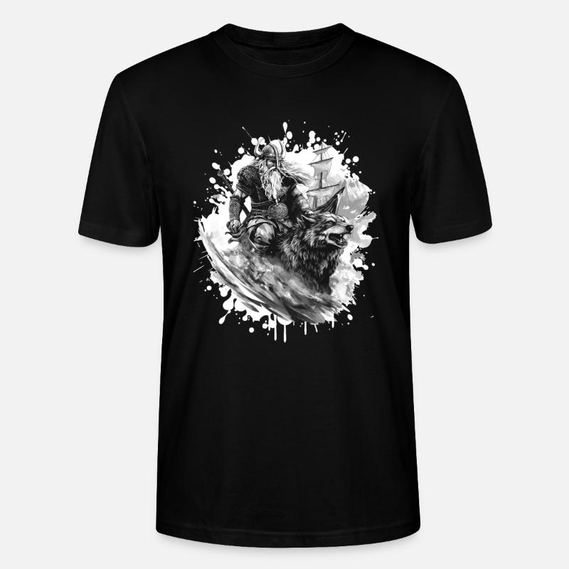 Viking Wolf Warrior Valhalla - Stanley/Stella CRAFTER Unisex Organic T-Shirt - black
