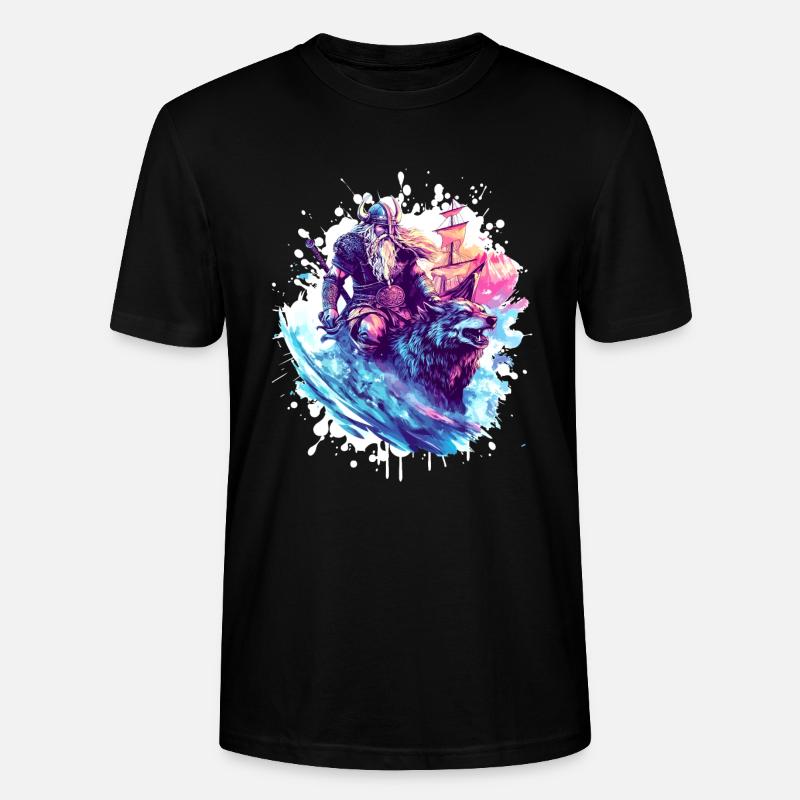 Viking Wolf Warrior Valhalla - Stanley/Stella CRAFTER Unisex Organic T-Shirt - black
