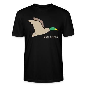 Der Erpel Die Ente - Stanley/Stella Unisex Bio-T-Shirt CRAFTER - Schwarz - Vorne - Alina (178cm) & Michal (187cm)