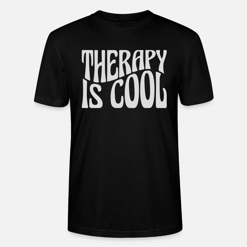 therapy is cool Zitat - Stanley/Stella Unisex Bio-T-Shirt CRAFTER - Schwarz