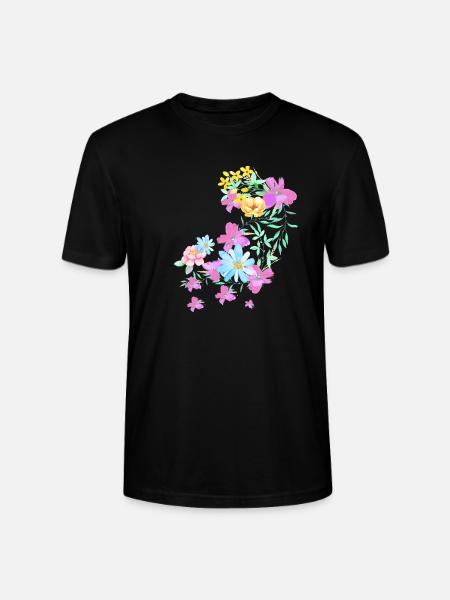 blumen,blüte,floral , Blume, Wiese, Ranke - Stanley/Stella Unisex Bio-T-Shirt CRAFTER - Schwarz