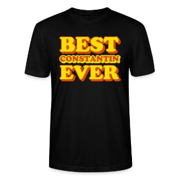 Constantin Vorname lustiges Geschenk - Stanley/Stella Unisex Bio-T-Shirt CRAFTER - Schwarz - Vorne - Alina (178cm) & Michal (187cm)
