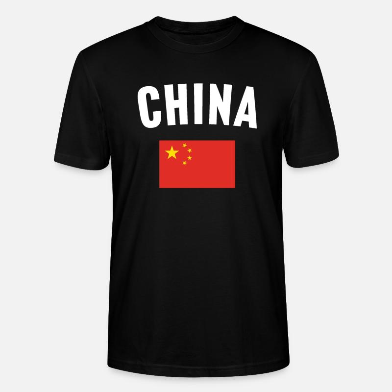 Drapeau de la Chine - T-shirt bio CRAFTER Stanley Stella Unisexe - noir