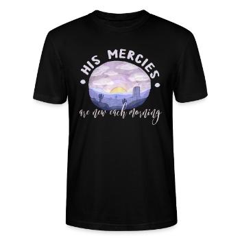Ses miséricordes sont nouvelles chaque matin - T-shirt bio CRAFTER Stanley Stella Unisexe - noir - Devant - Alina (178cm) & Michal (187cm)