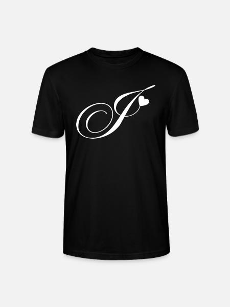 Letter j Heart Calligraphy - Stanley/Stella CRAFTER Unisex Organic T-Shirt - black