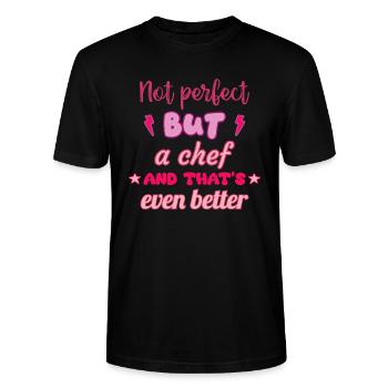 Not perfect, but - Stanley/Stella CRAFTER Unisex Organic T-Shirt - black - Front - Alina (178cm) & Michal (187cm)