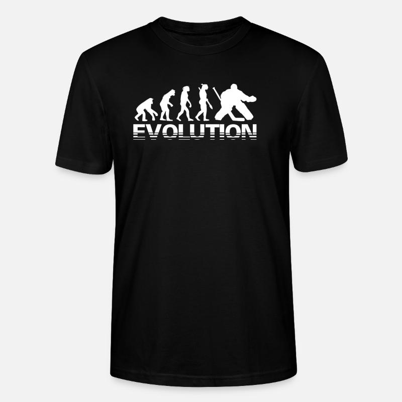 Torhüter Evolution Hockey Geschenk - Stanley/Stella Unisex Bio-T-Shirt CRAFTER - Schwarz