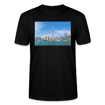 Vue panoramique sur les toits de Toronto Ontario Canada - T-shirt bio CRAFTER Stanley Stella Unisexe - noir - Devant - Alina (178cm) & Michal (187cm)