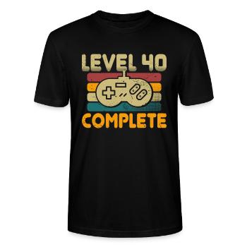 Level 40 Complete 40 Geburtstag Geschenk - Stanley/Stella Unisex Bio-T-Shirt CRAFTER - Schwarz - Vorne - Alina (178cm) & Michal (187cm)