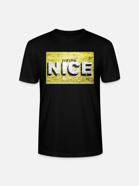 Fucking nice saying lettering Graffiti on Brick - Stanley/Stella CRAFTER Unisex Organic T-Shirt - black
