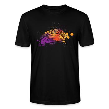 Döner Kebab Farbklecks Teigtasche - Stanley/Stella Unisex Bio-T-Shirt CRAFTER - Schwarz - Vorne - Alina (178cm) & Michal (187cm)