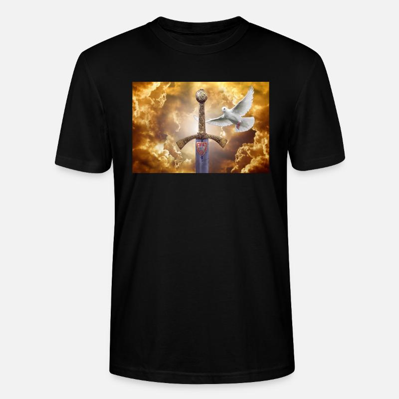 Szczerbiec mit einer Taube. - Stanley/Stella Unisex Bio-T-Shirt CRAFTER - Schwarz