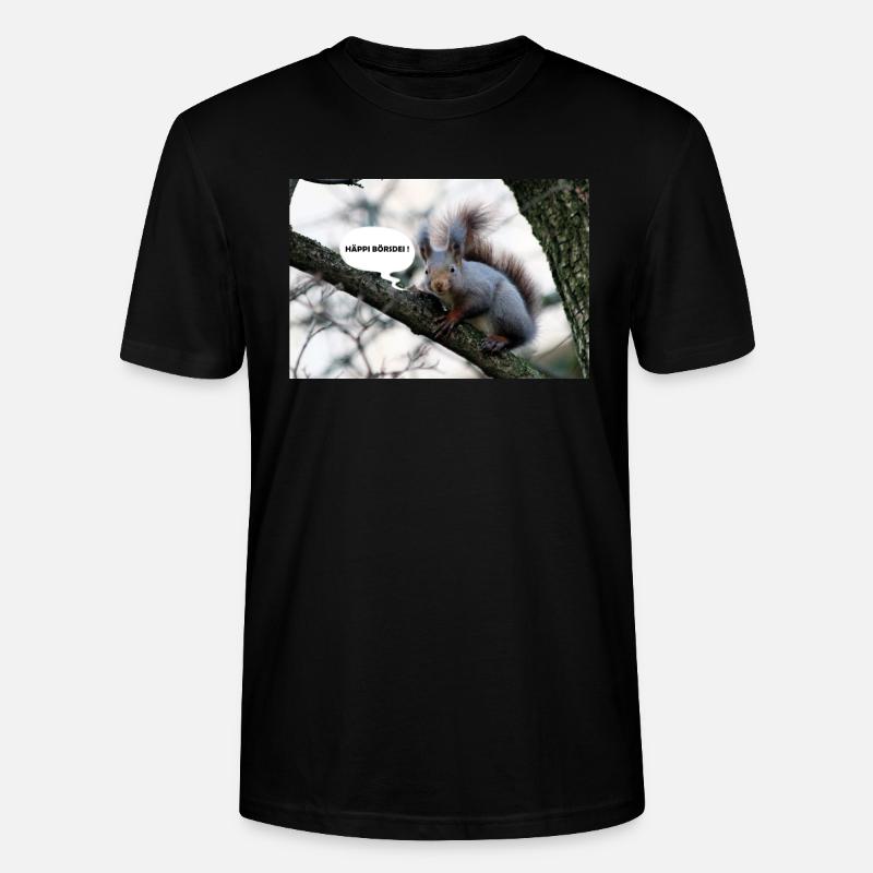 Eichhörnchen, Isibat - Stanley/Stella Unisex Bio-T-Shirt CRAFTER - Schwarz