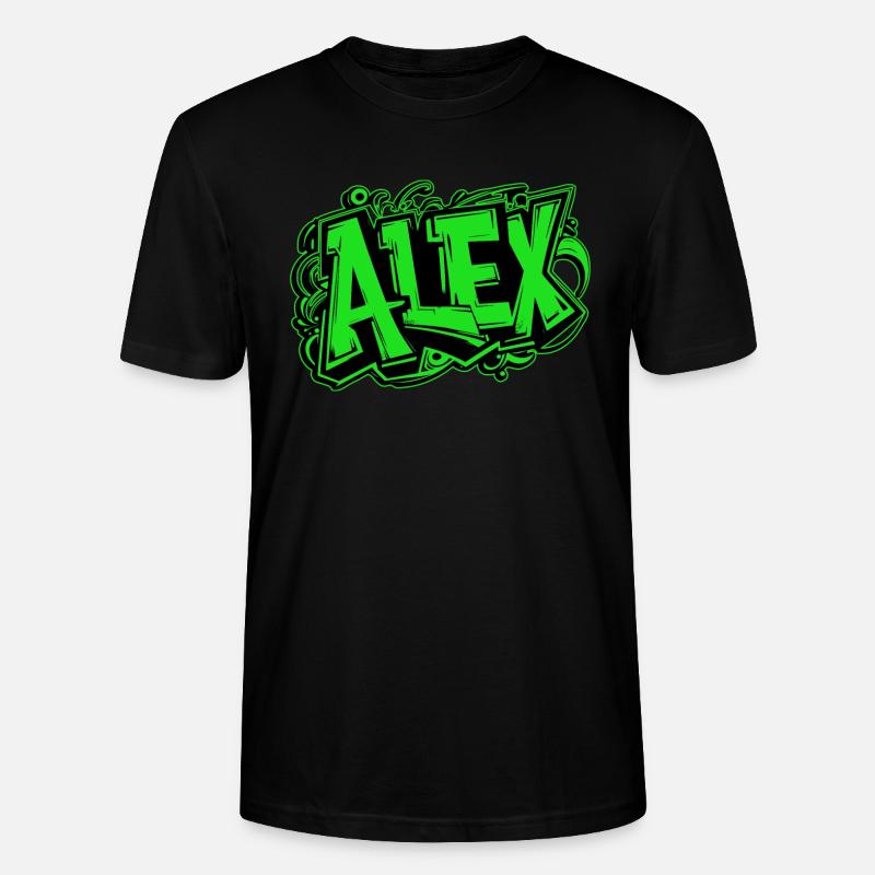Alex Nom Graffiti Vert - T-shirt bio CRAFTER Stanley Stella Unisexe - noir