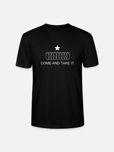 Texas Flag Come and Take It Razor wire - Stanley/Stella CRAFTER Unisex Organic T-Shirt - black