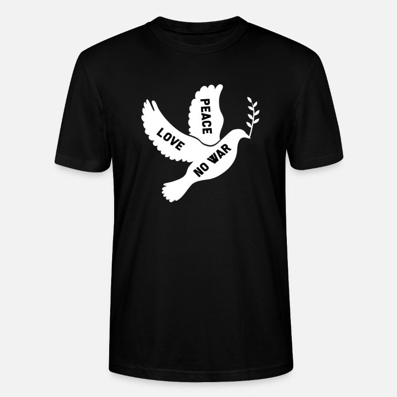 Frieden Friedenstaube Friedensstifter Geschenk - Stanley/Stella Unisex Bio-T-Shirt CRAFTER - Schwarz