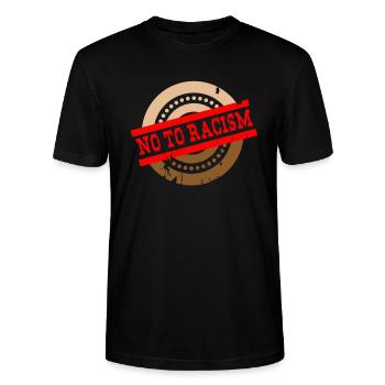 No to racism - No To Racism - Stanley/Stella CRAFTER Unisex Organic T-Shirt - black - Front - Alina (178cm) & Michal (187cm)