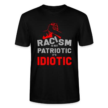 Anti-racisme Anti-racisme Nazis Right - T-shirt bio CRAFTER Stanley Stella Unisexe - noir - Devant - Alina (178cm) & Michal (187cm)